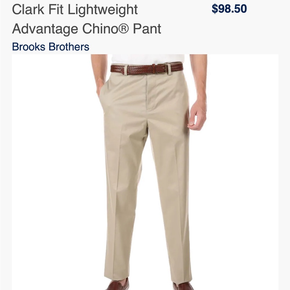 Brooks Brother Advantage Chino W33L30 Dark Khaki